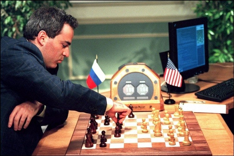 Kasparov playing Deep Blue