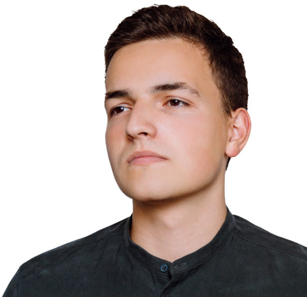 young man looking into distance