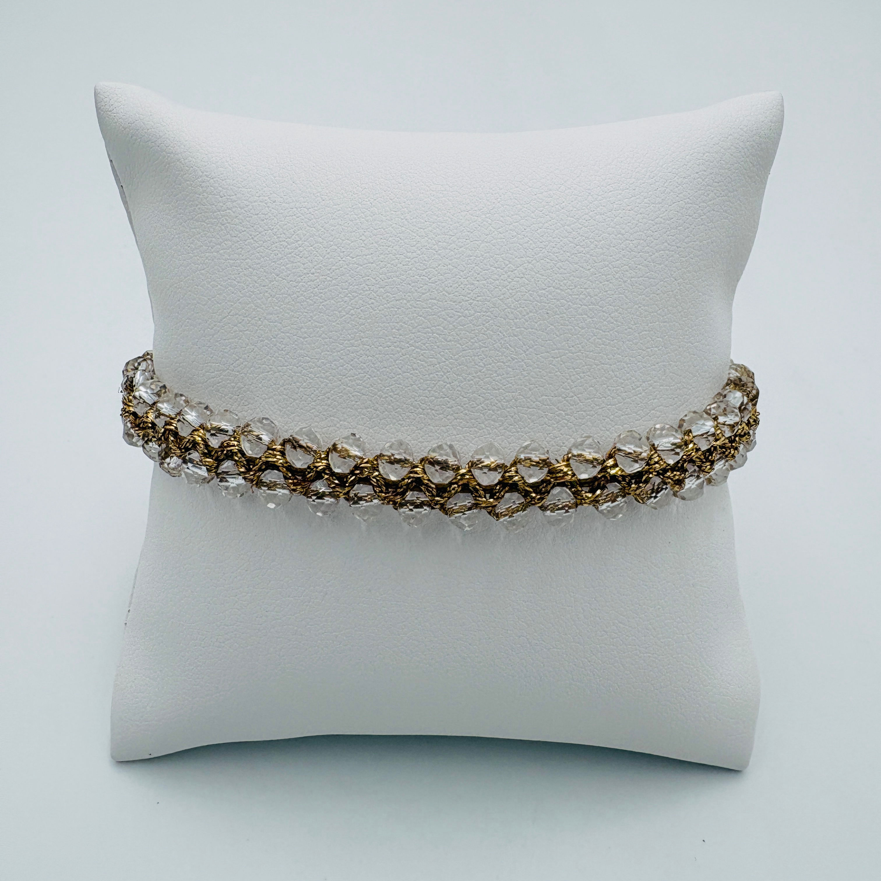 Bracelet 2 Rangs Transparent Gold