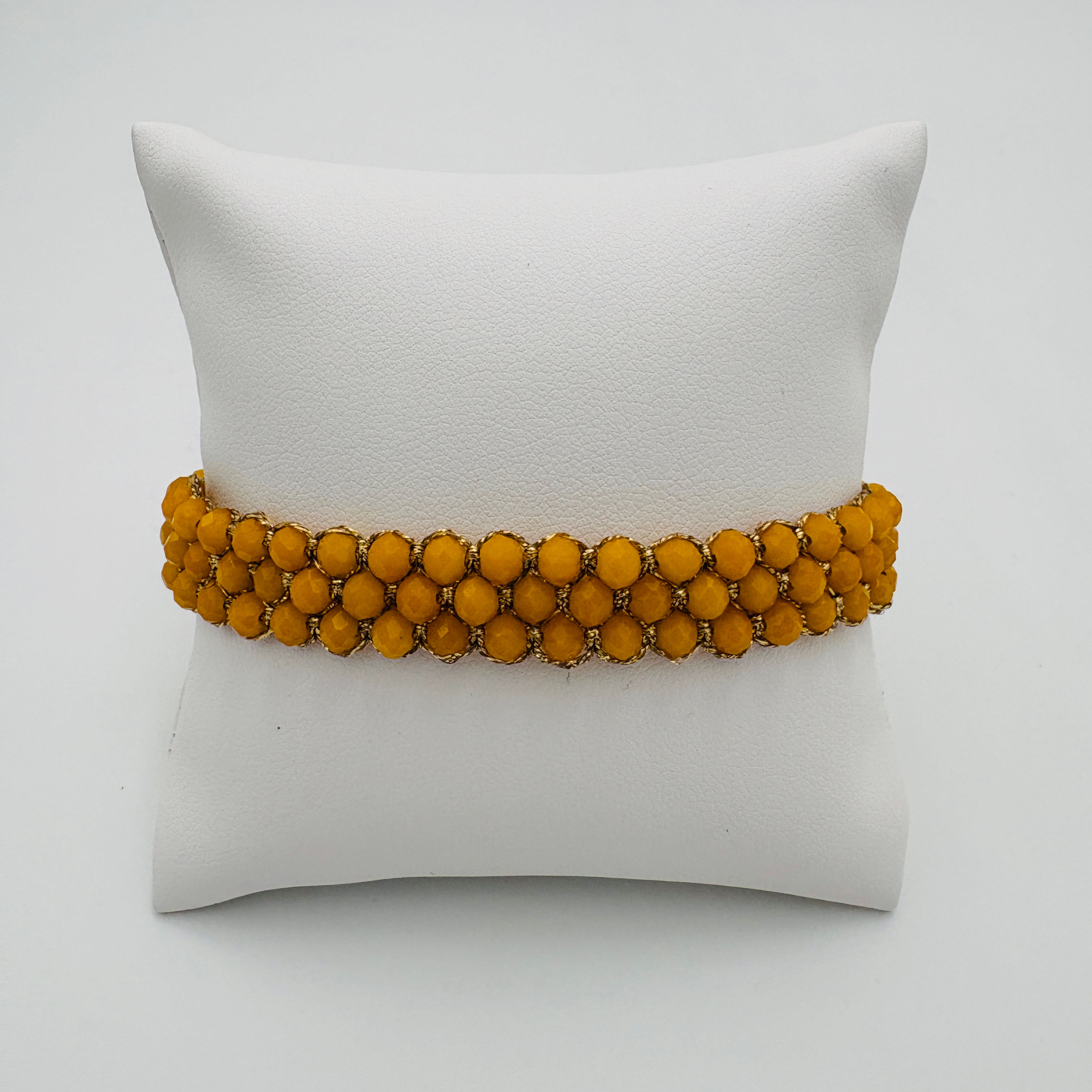 Bracelet 3 Rangs Moutarde Gold