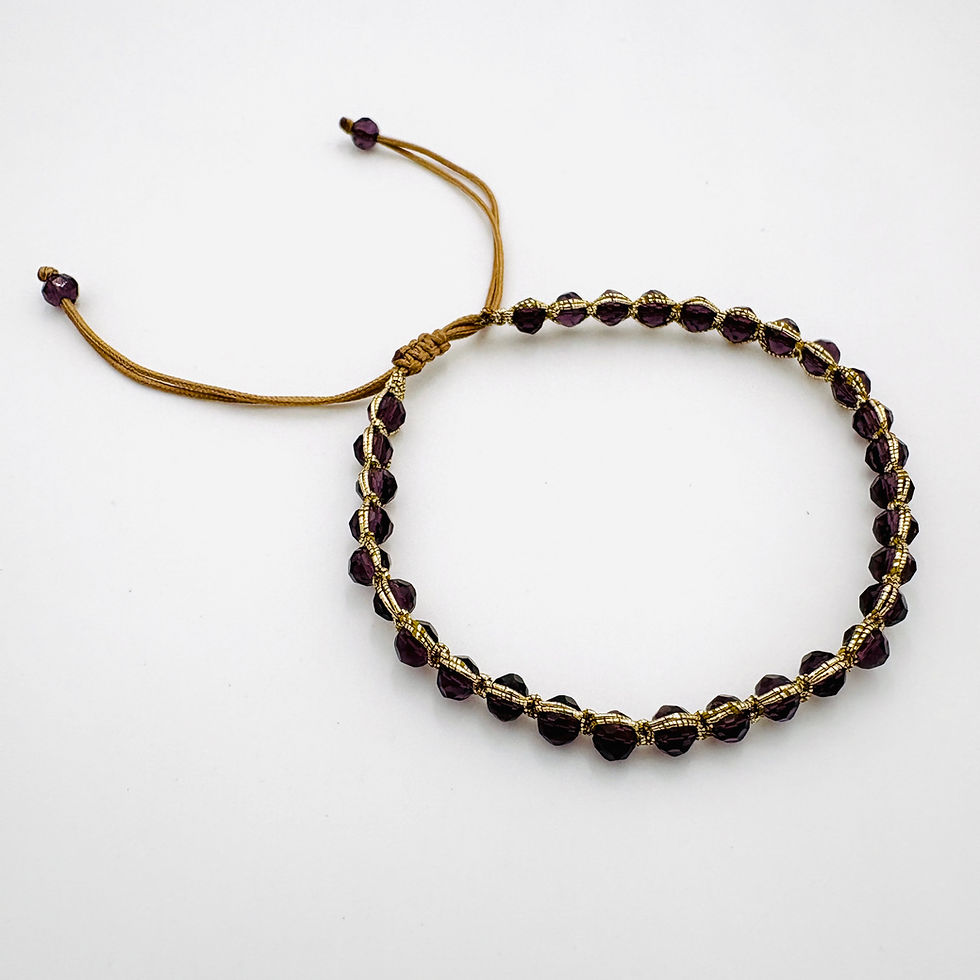 Miniature : Bracelet 1 Rang Prune Gold