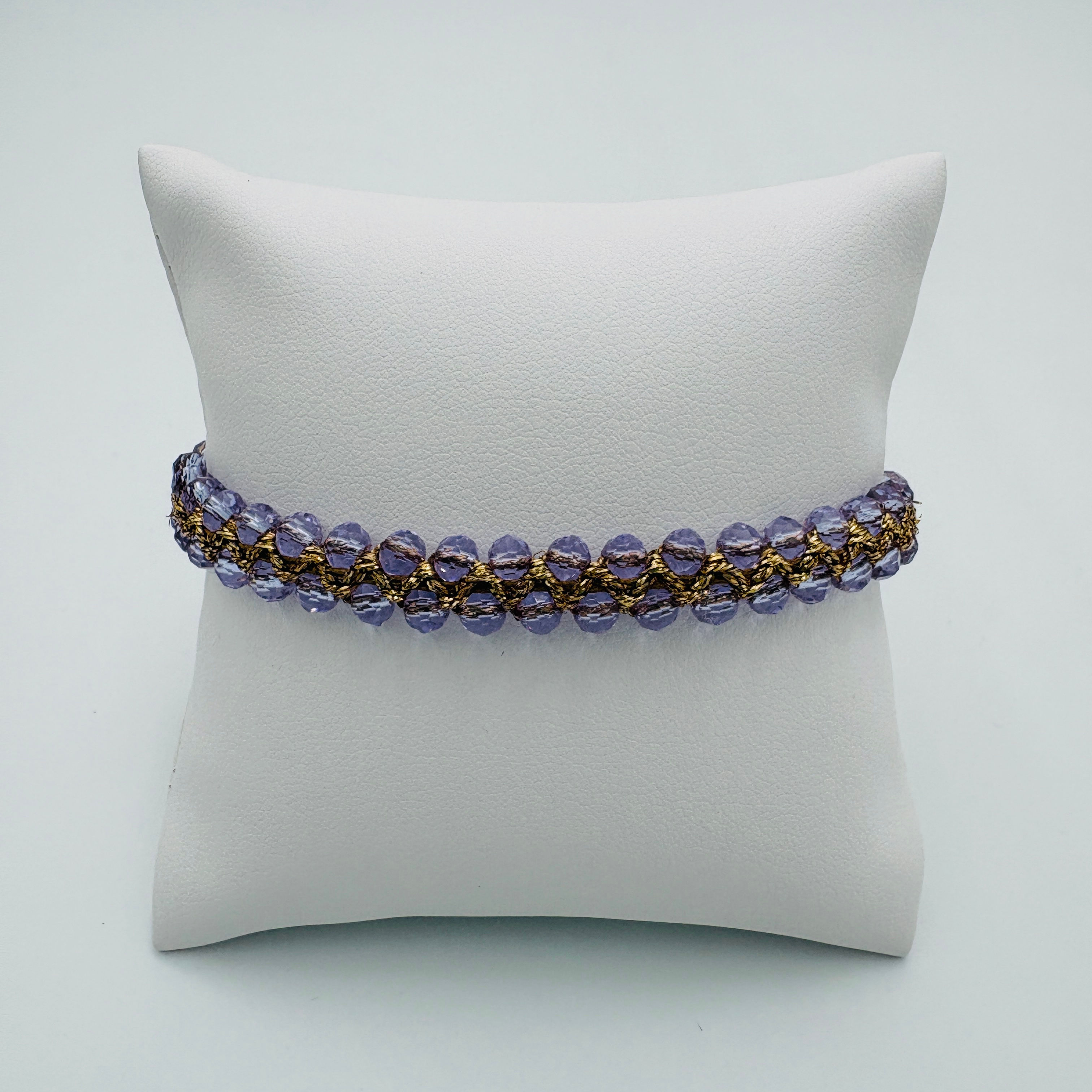 Bracelet 2 Rangs Mauve Gold