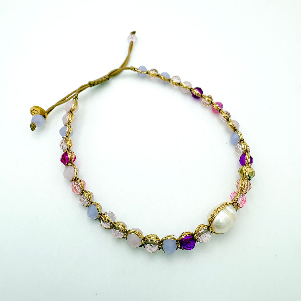Miniature : Bracelet 1 Rang Pivoine Impériale Perle