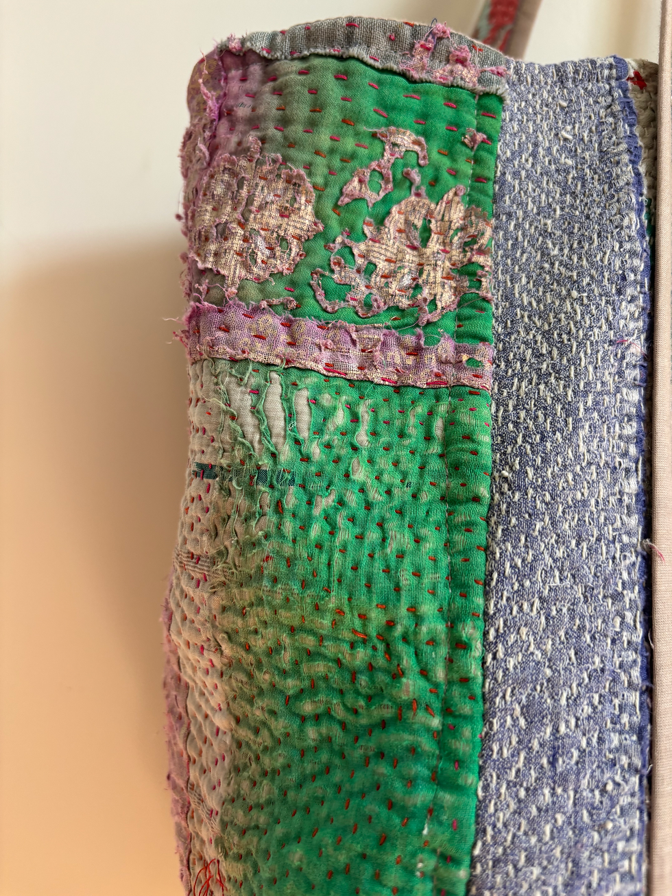 Thumbnail: Reversible Upcycled Kantha Quilt Tote