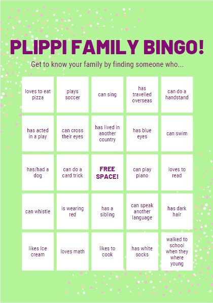 Plippi family bingo!