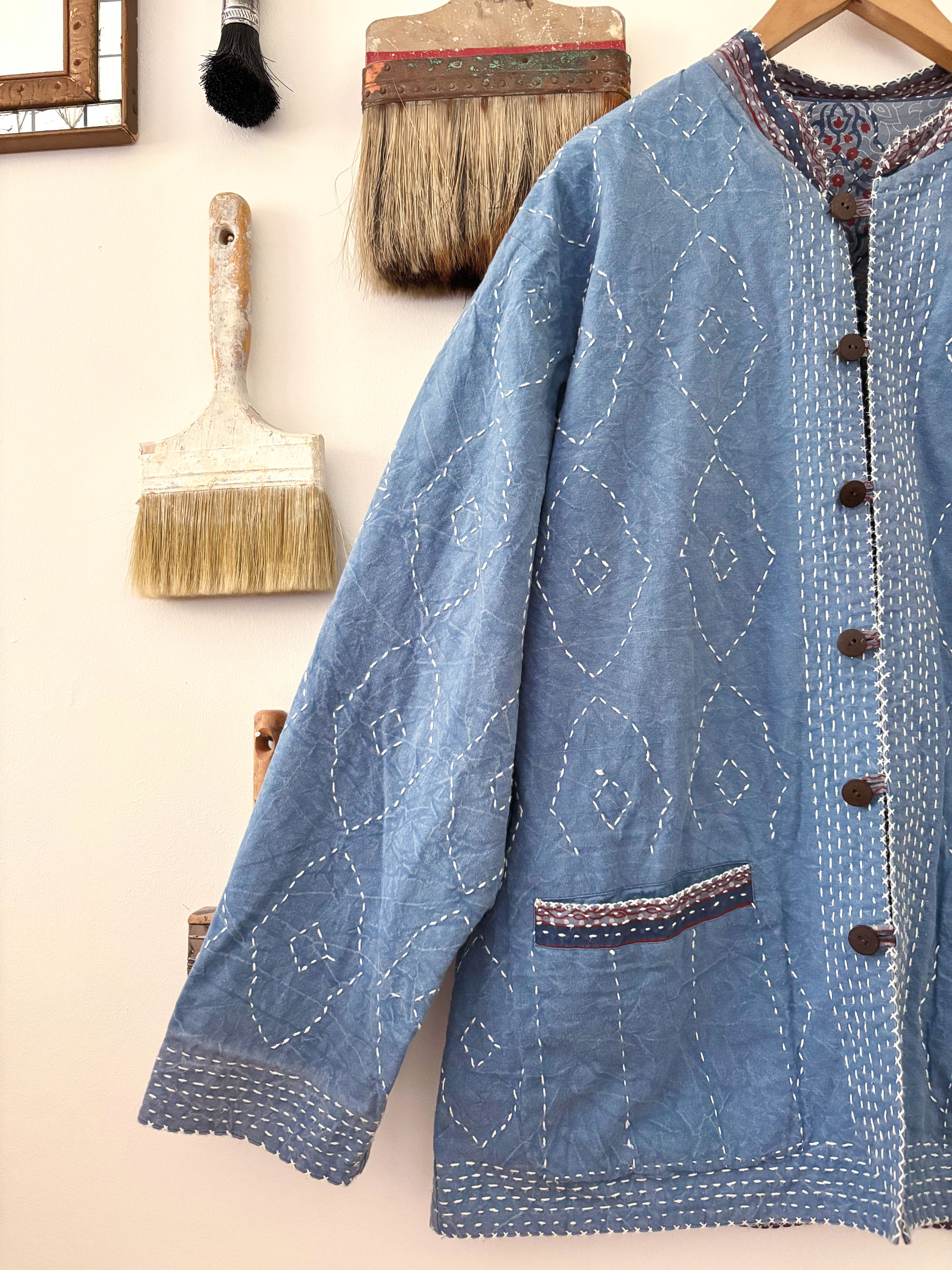 Reversible Kantha Quilt Jacket 