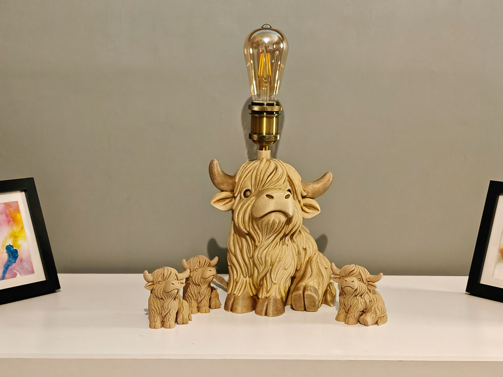 Thumbnail: Highland Cow Table Lamp Scottish Home Products Novelty Animal Lighting Cow Lamp