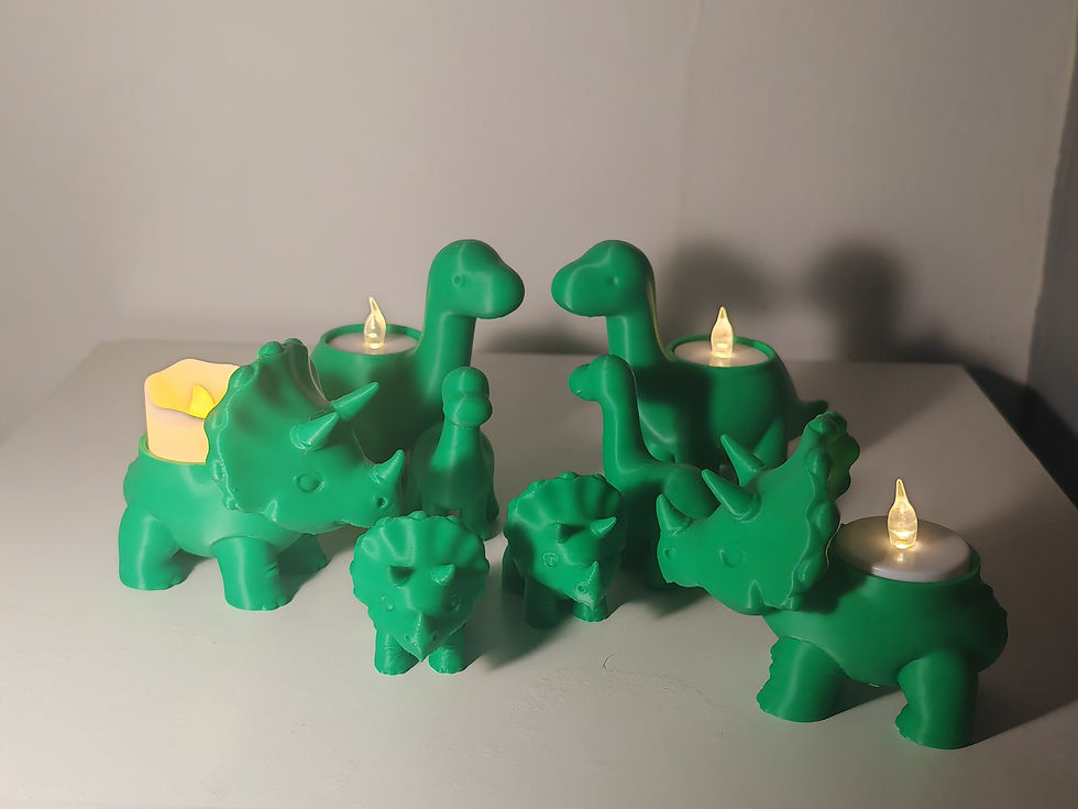 Thumbnail: Dinosaur Tea Light Holder Set - Mummy and Baby