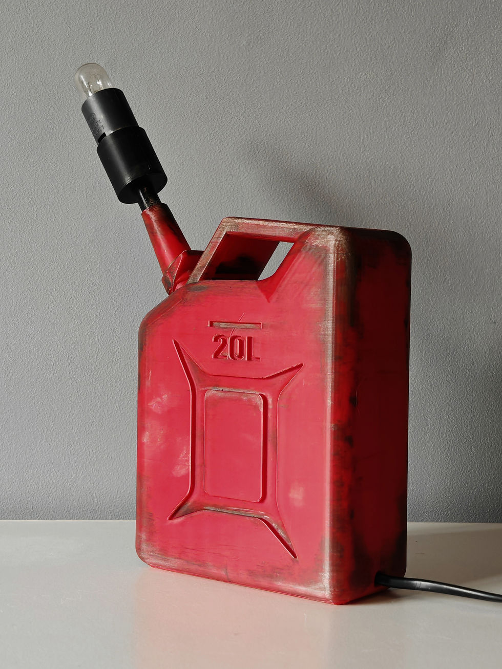 Thumbnail: Jerry Can Table Lamp | Hand painted 3d Printed Vintage Jerry Can Lamp | Oil Can
