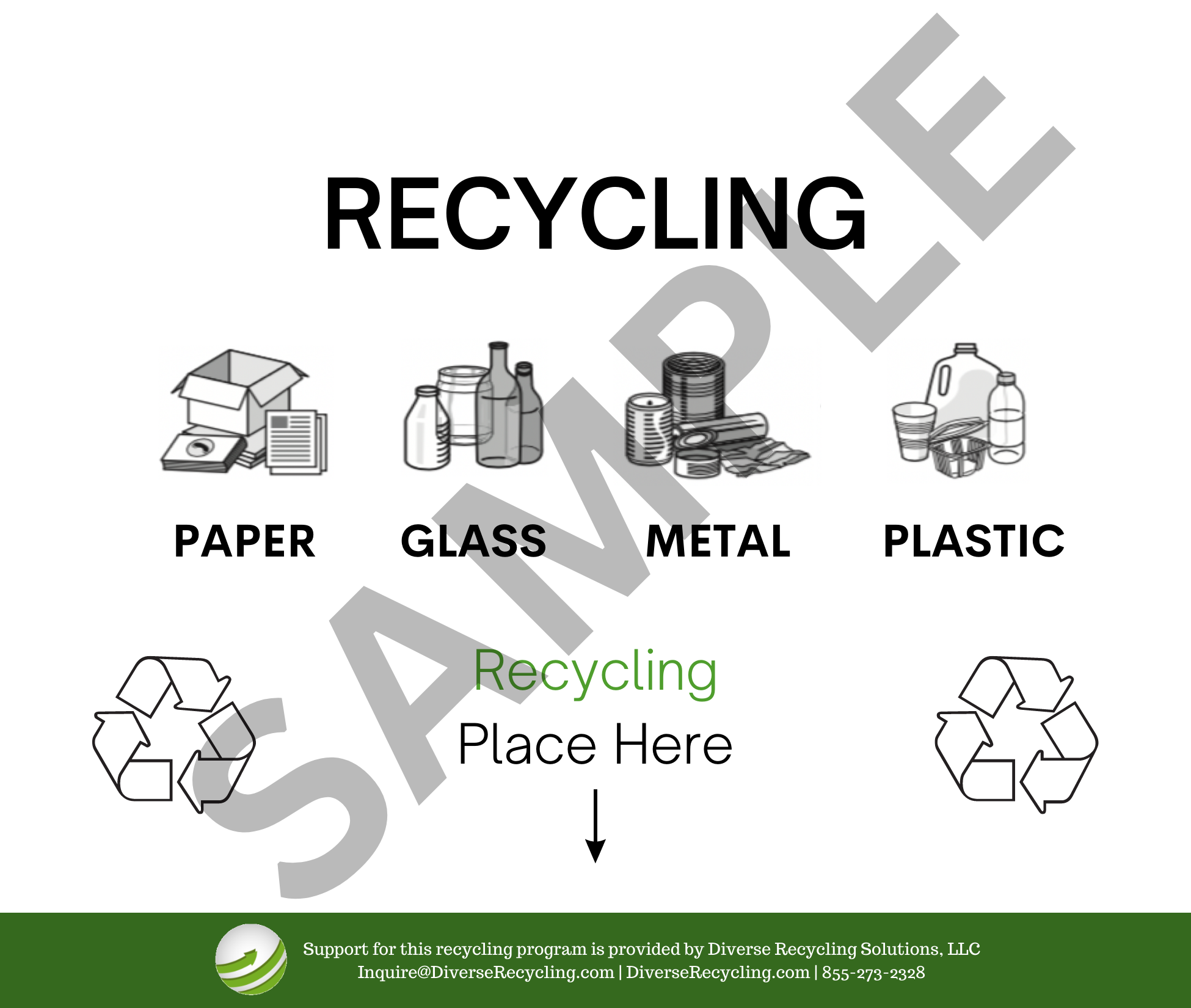 Single Stream Recycling Bin Label