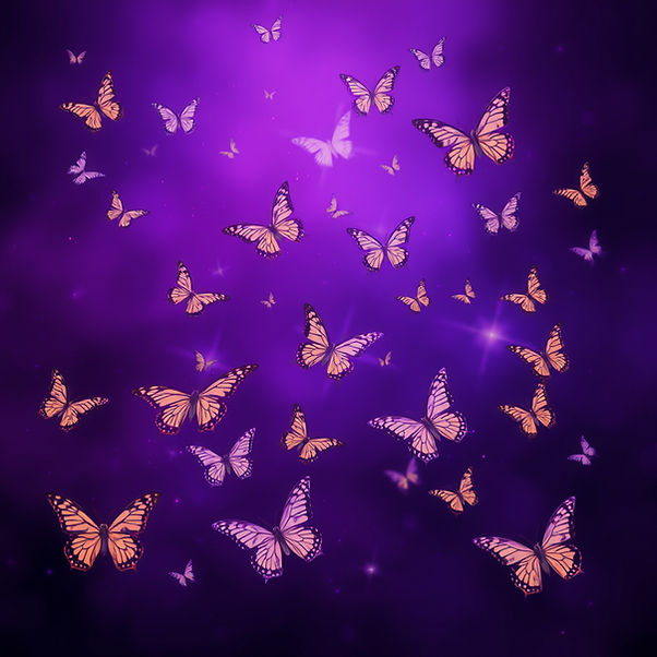 create a mystical of a deep purple background with many floating butterflies.jpg