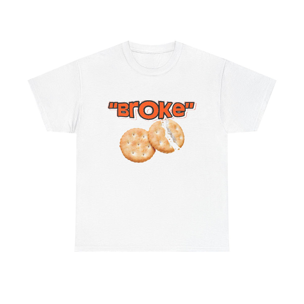 Thumbnail: Broke Cracker funny Unisex Heavy Cotton Tee - Cute Snack Humor T-Shirt