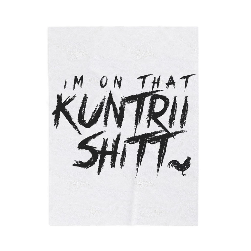 Thumbnail: KUNTRII SHITT Velveteen Plush Blanket - Cozy & Fun Home Decor for Relaxation