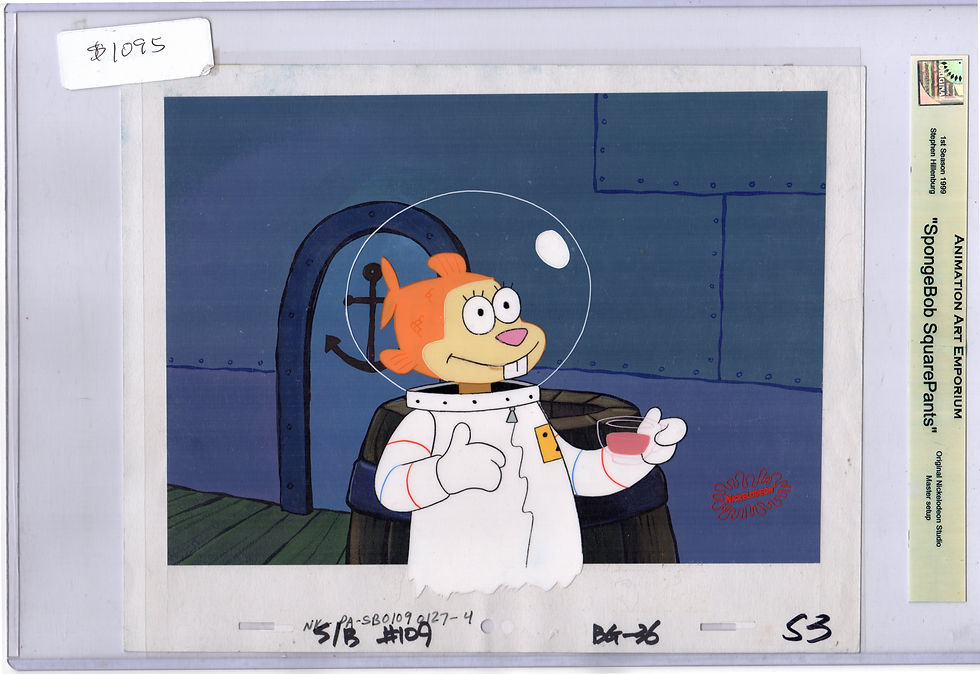 2 for 1 Production background and cel SpongeBob 1999
