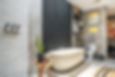 Modern bathroom with freestanding tub at Villa Zayden