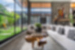 Living room at Villa Zayden Bali with garden view