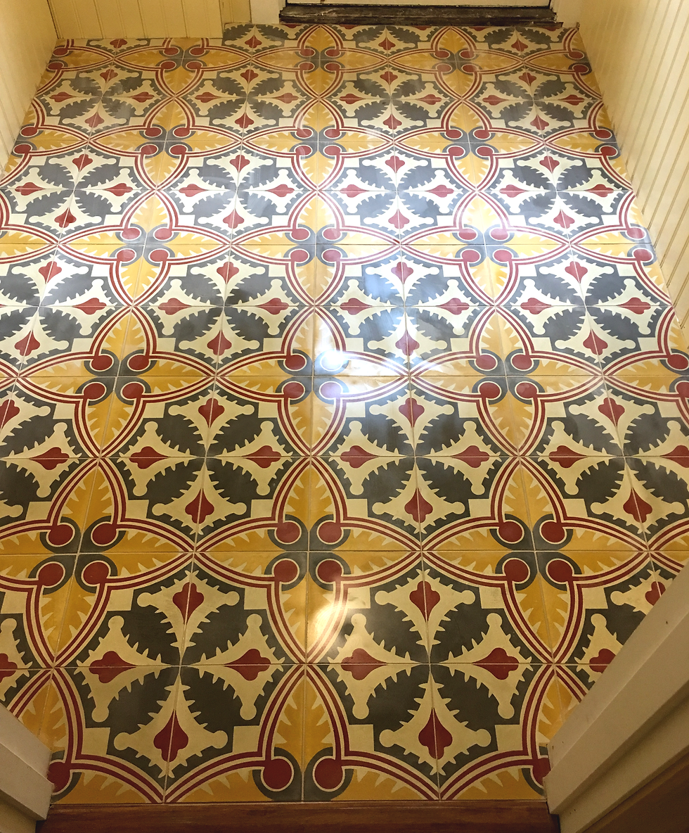 Painted Tile Cement Tile Installer Concr