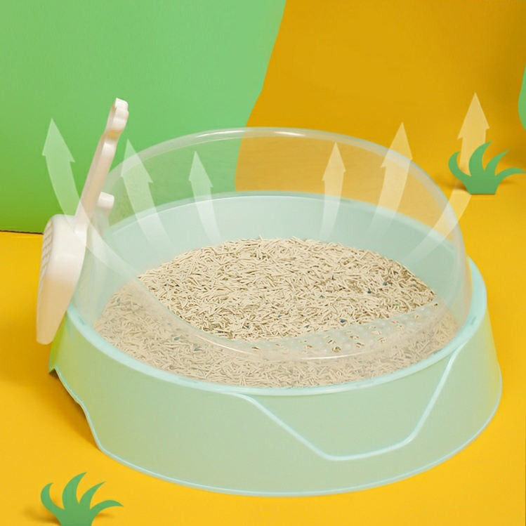 Thumbnail: Large Semi-Enclosed Cat Litter Box with Shovel