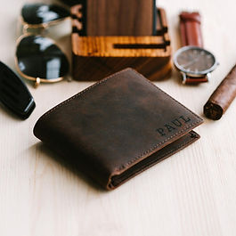 Personalized leather wallet, gift