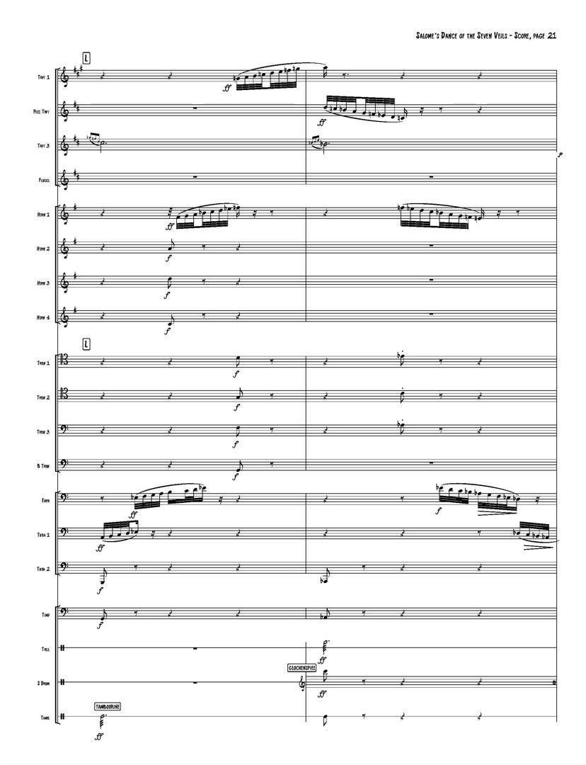 Thumbnail: Salome's Dance of the Seven Veils brass ensemble score demo with audio