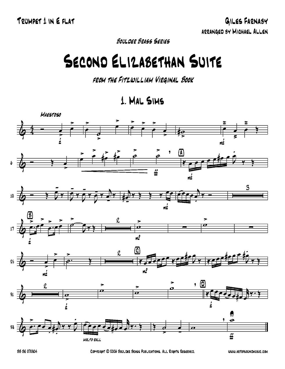Thumbnail: Farnaby Second Elizabethan Suite part sample