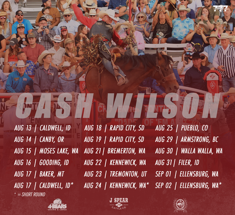 Cash Wilson PRCA Summer Schedule