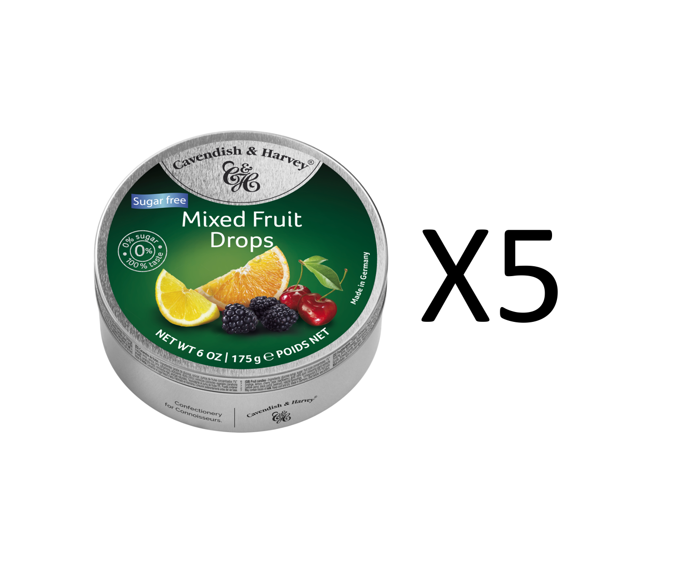 Cavendish & Harvey - 5’li Şekersiz Karışık Meyve Aromalı Şekerler 175GR