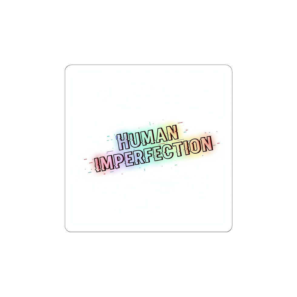 Thumbnail: Human Imperfection Sticker | glitch art, retro-tech scanlines