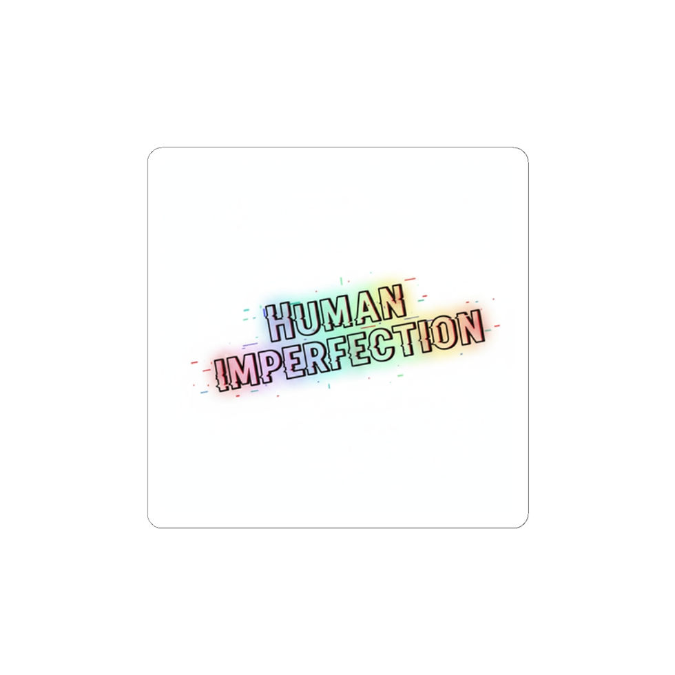 Thumbnail: Human Imperfection Sticker | glitch art, retro-tech scanlines