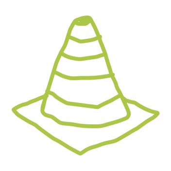 Illustration of Stones Throw traffic cones