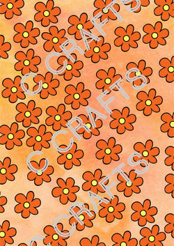 285 Orange flowery small