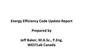 Rapport de mise à jour du Code de l'efficacité énergétique