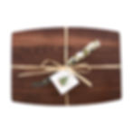 Solid Walnut Cheese Serving Board with Cheese Knife - Olive Branch