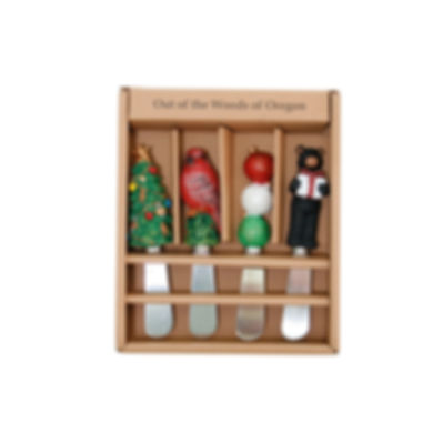 Set of 4 Cheese and Butter Spreader Knives - Christmas Assortment