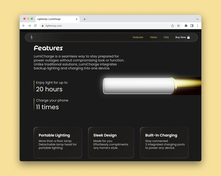 LightenUp | Lumicharge browser mockup