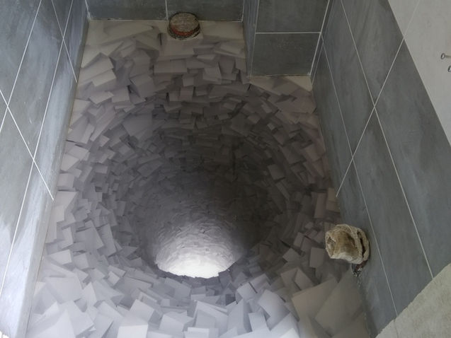 3D podlaha WC díra