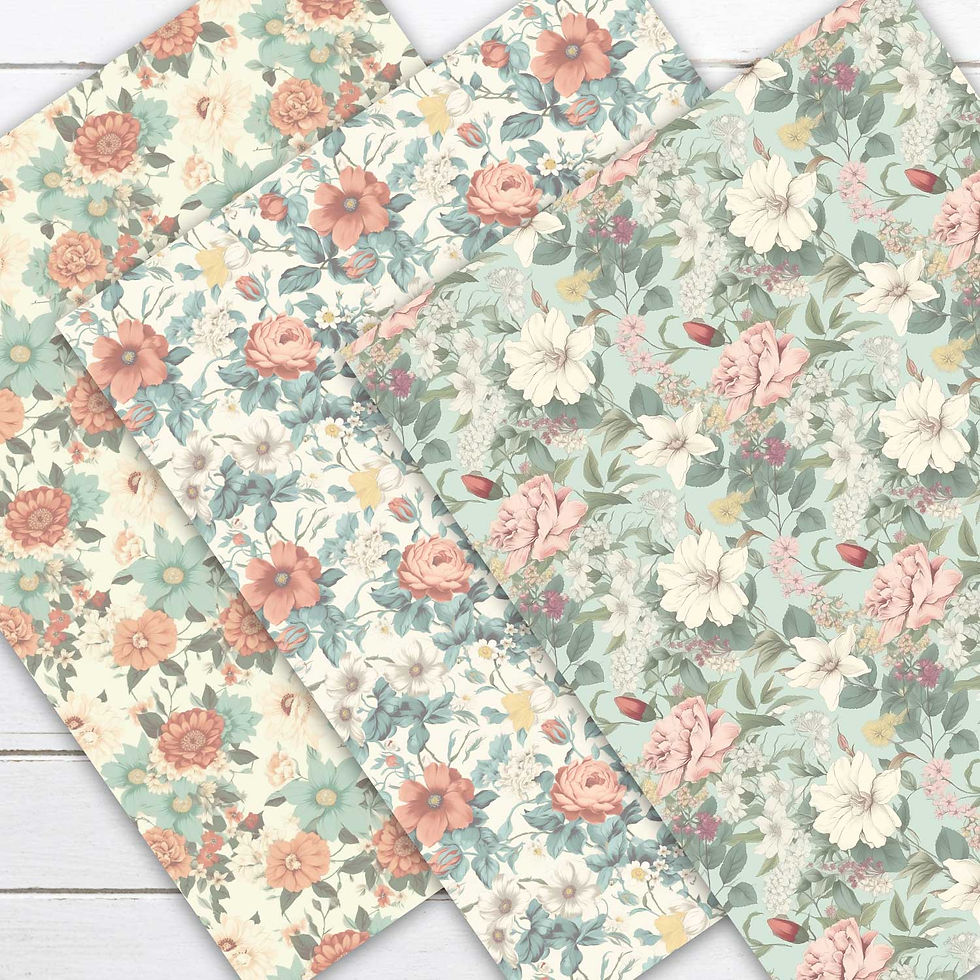 Thumbnail: Vintage Cottage Floral Papers