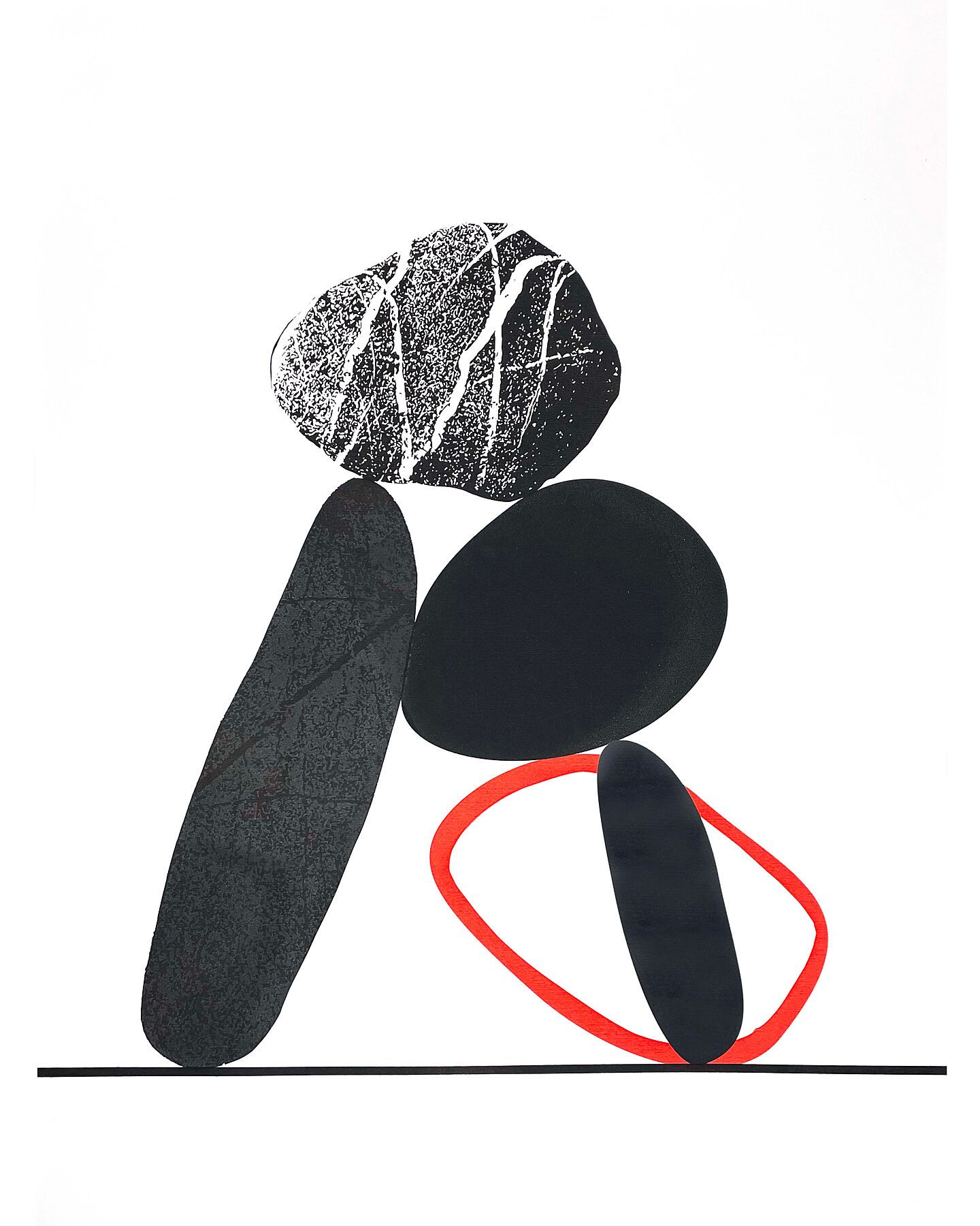 GWITHIAN STONE BLACK RED FRAMED