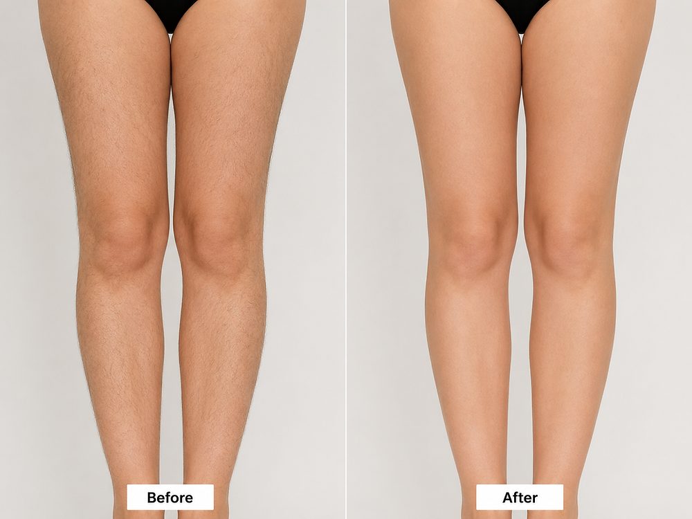 Laser Hair Removal Legs Before and After Results