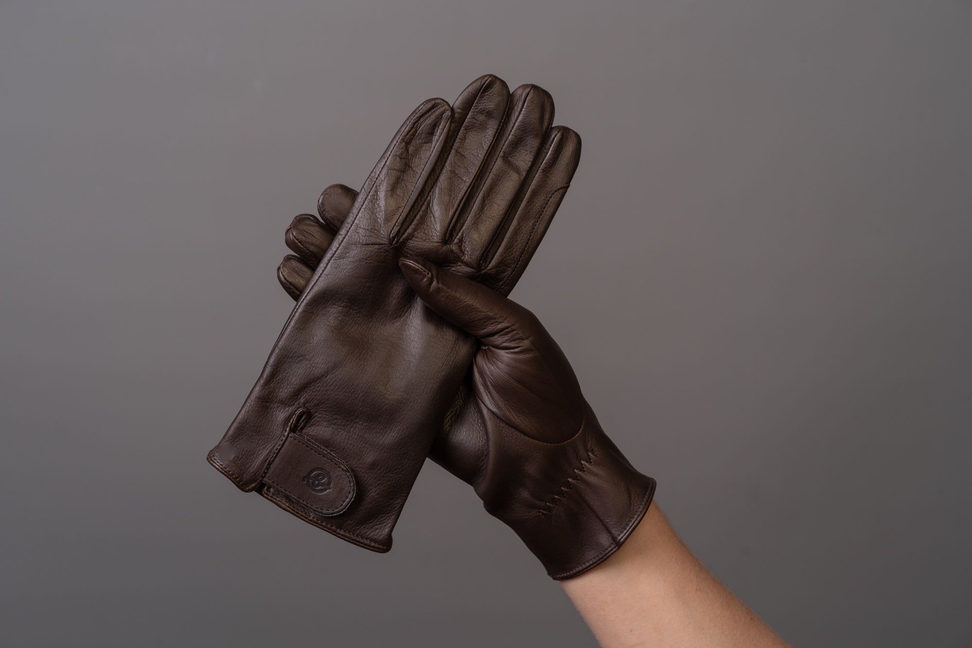 Herren Lederreithandschuh Classic mocca