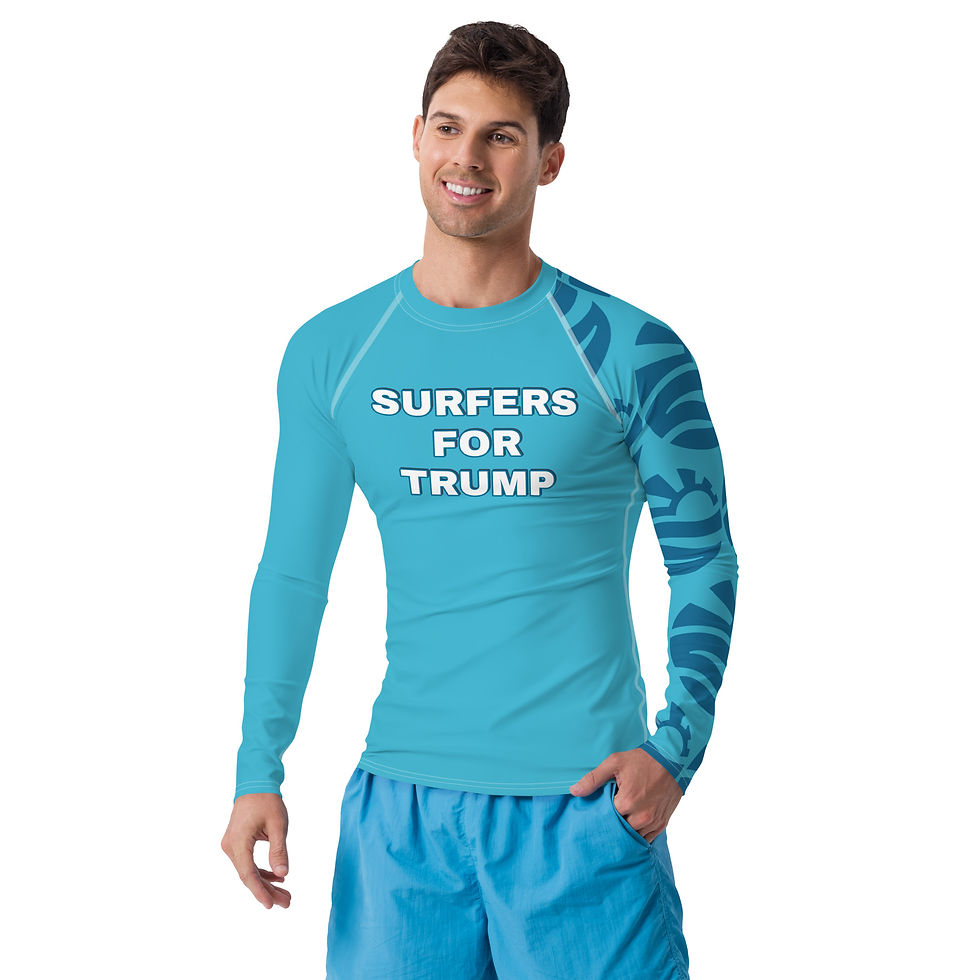 Thumbnail: Surfers For Trump - Men's Rash Guard - BLUE
