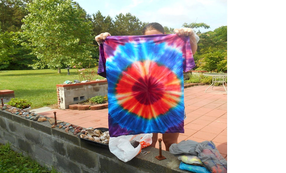 tie dyed t-shit in a bull's eye design