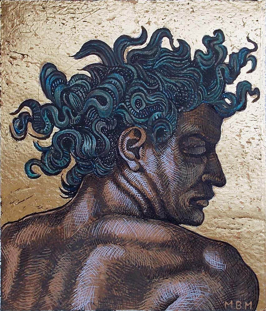 'Naked Beauty_Gold Background'