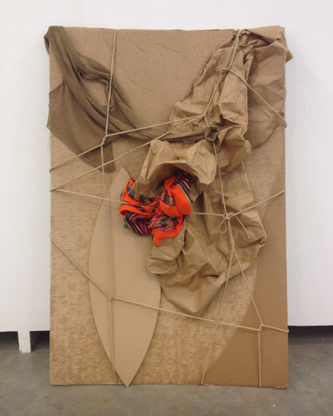 Never Fully Free abstract sculpture in brown and red exploring migration and the search for freedom – Susana Uvidia