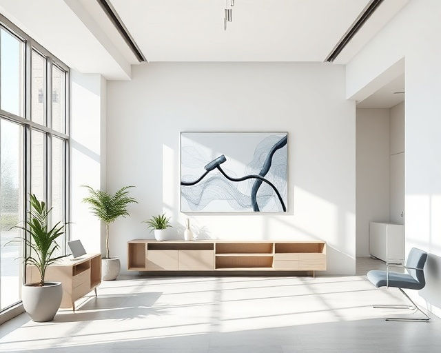 Modern minimalist living room with health-focused interior design