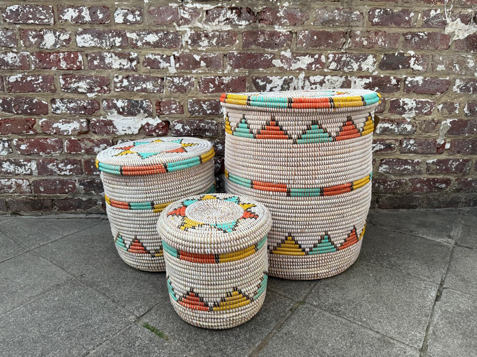 "Angela" -  Trio met plat deksel (apart verkrijgbaar!) - Wit met mu