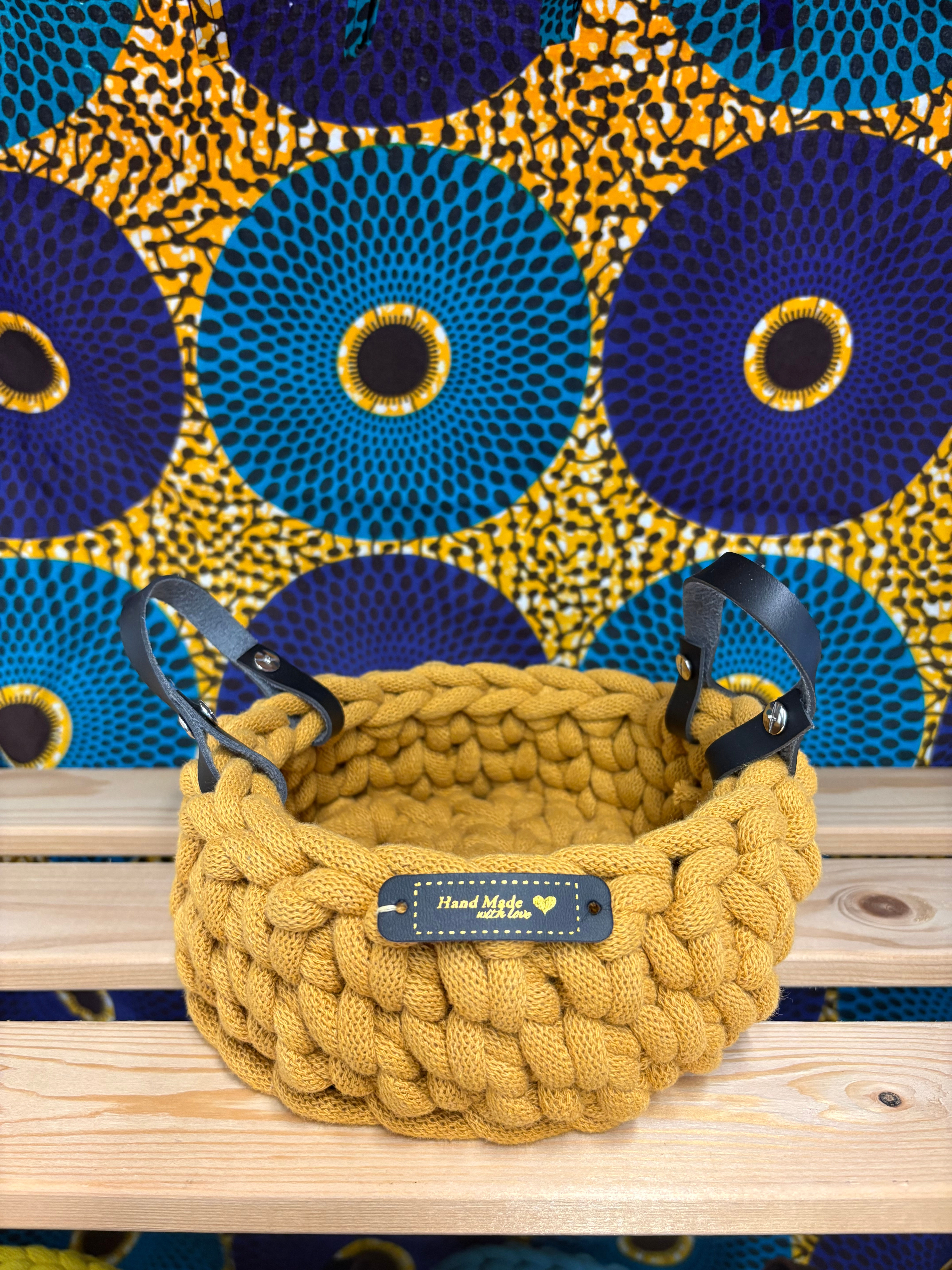 "Juna" - Mandje S met handvaten - Geel