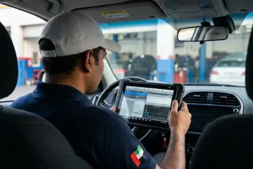 Gran Turismo car software programming service managing system coding and feature activation for a client in Dubai.