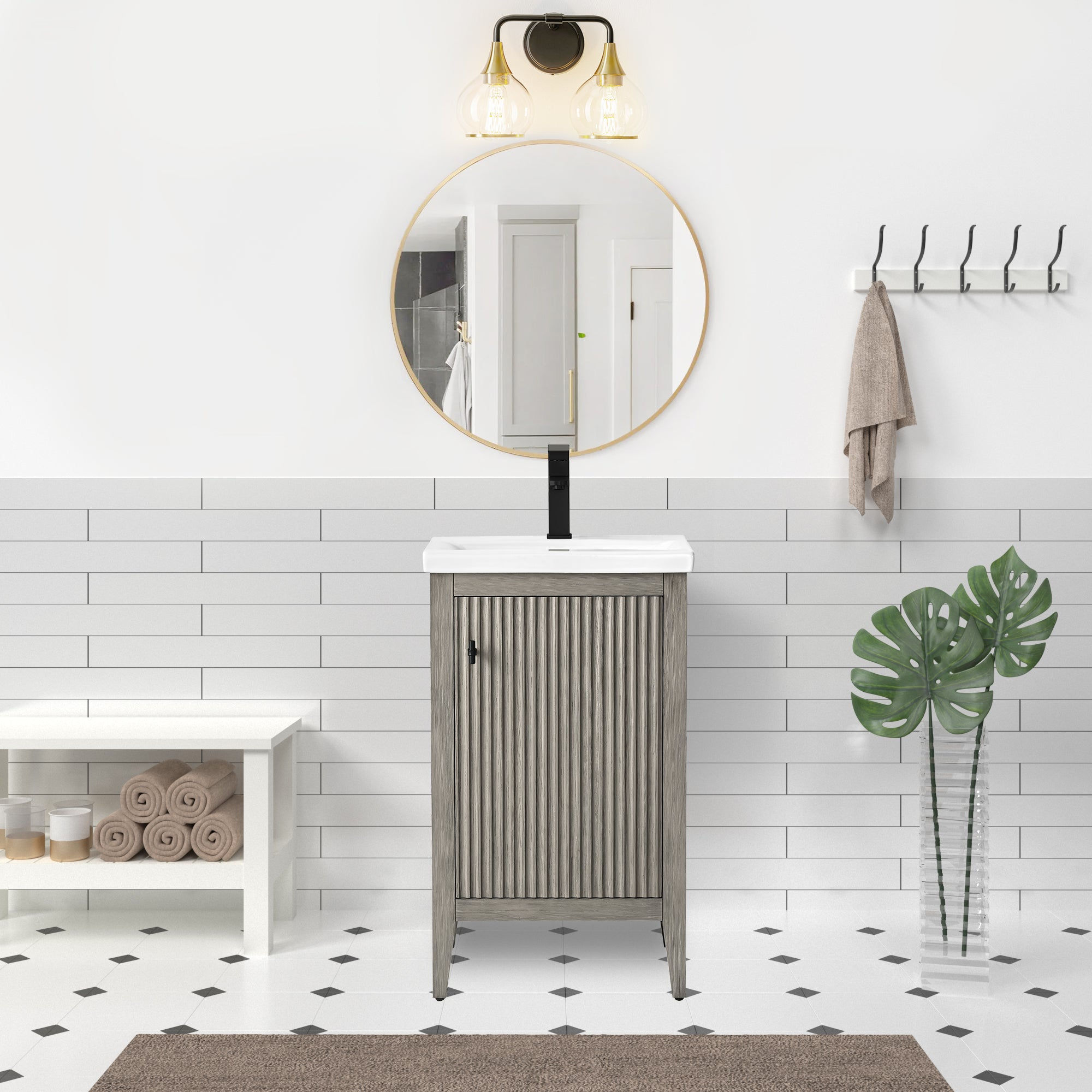 60 in. W x 22 in D x 38 in. H Double Sink Bath Vanity Cabinet in Linear Driftwoo