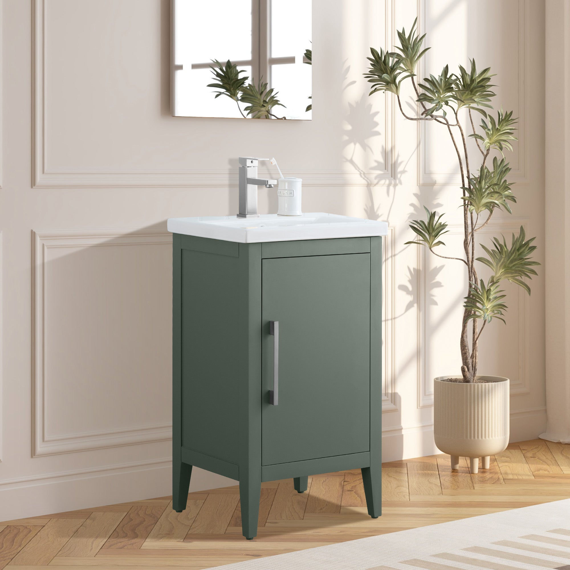 42 in. W x 22 in. D x 34 in. H Single Sink Bathroom Vanity Cabinet in Vintage Gr